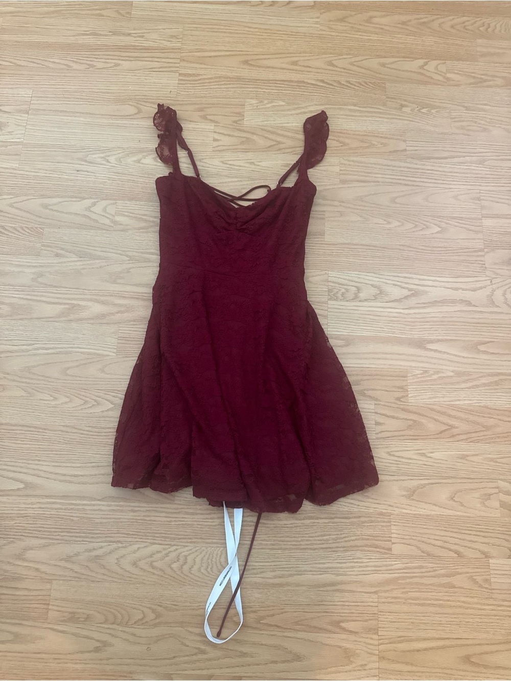 Lucy in the Sky Burgundy Lace Mini Dress
